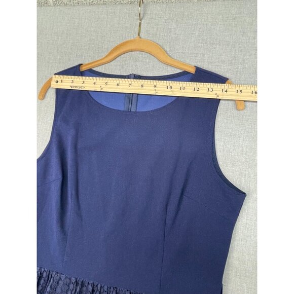 Women's Sleeveless Navy Blue Lace Midi Dress, Size - Picture 4 of 8
